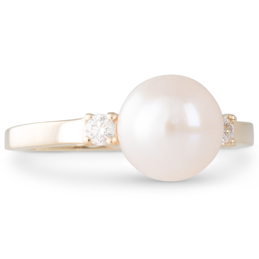 Akoya pearl ring white shop gold