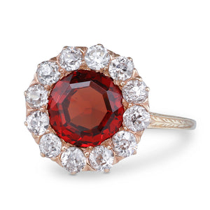 Garnet & Diamond Cluster Ring