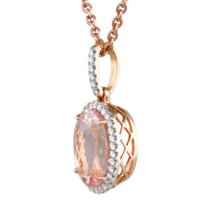 Morganite & Diamond Cluster Pendant