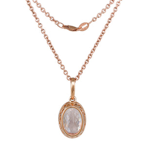 Morganite & Diamond Cluster Pendant