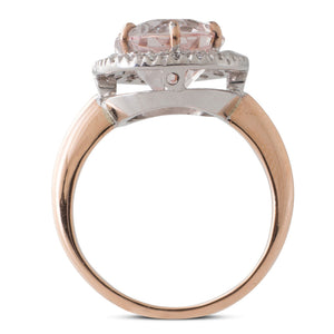 Morganite & Diamond Cluster Ring