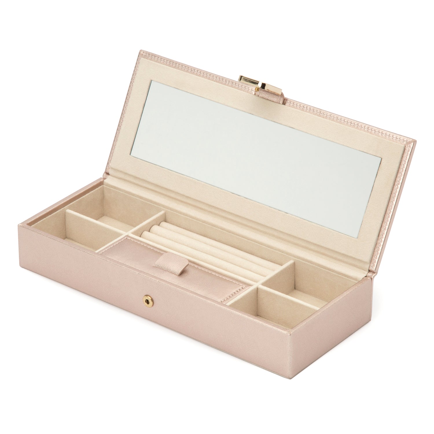 Palermo Rose Gold Leather Jewel Box