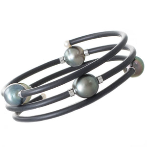 Neoprene & Tahitian Pearl Bangle