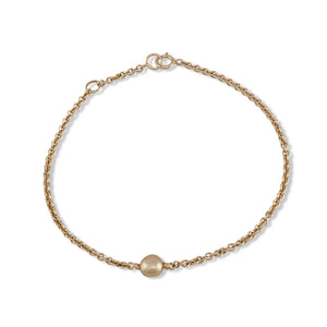 Gold Keshi Pearl Chain Bracelet