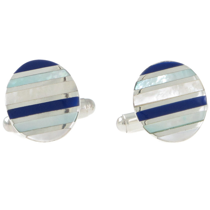 Oval Blue & MOP Cufflinks