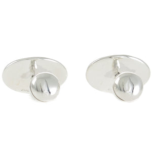 Oval White Black & Green Cufflinks