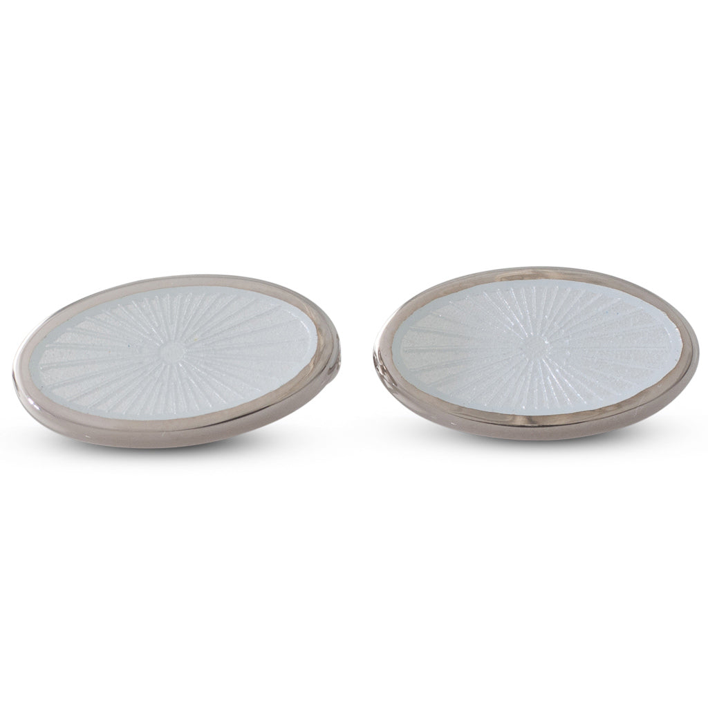 White Enamelled Cufflinks