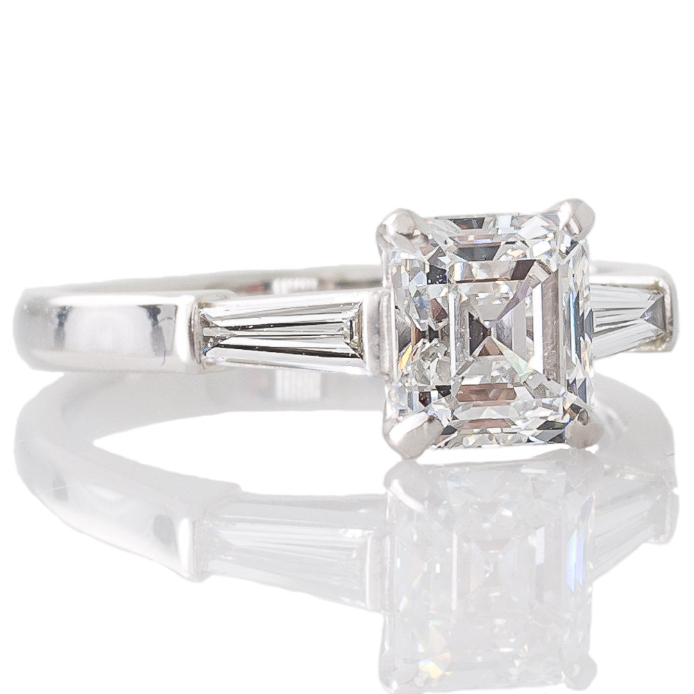 A 1.50ct Emerald Cut Diamond Ring