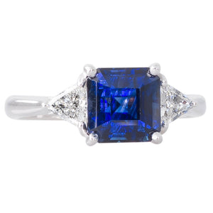 Unheated Sapphire and Diamond Ring