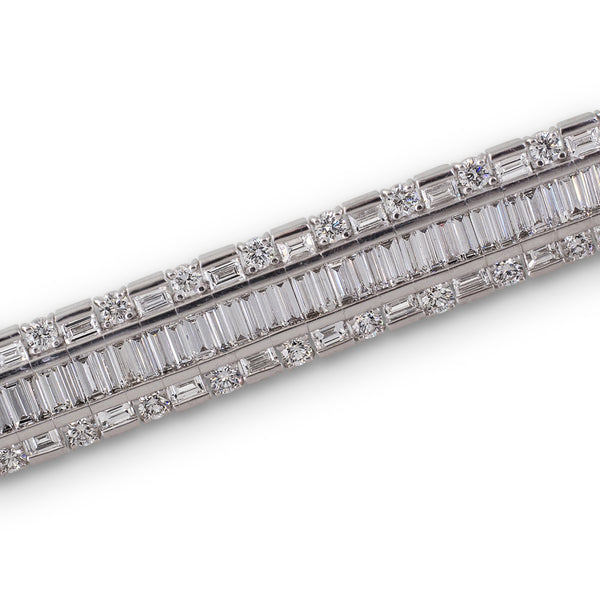 Baguette and round diamond bracelet shop