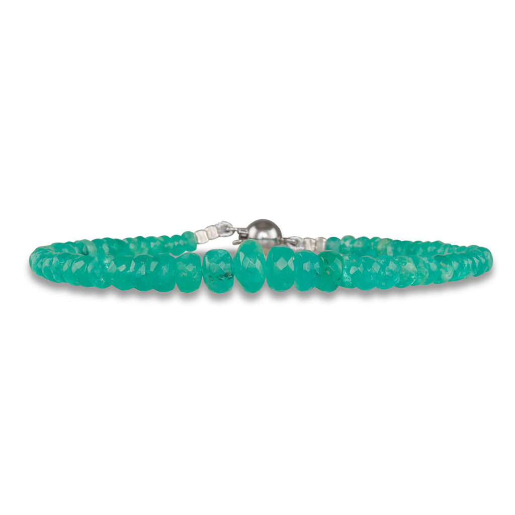 Bracelet of Faceted Emerald Beads