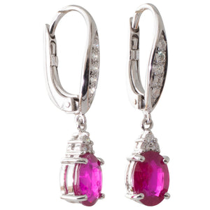 Unheated Ruby and Diamond Earrings