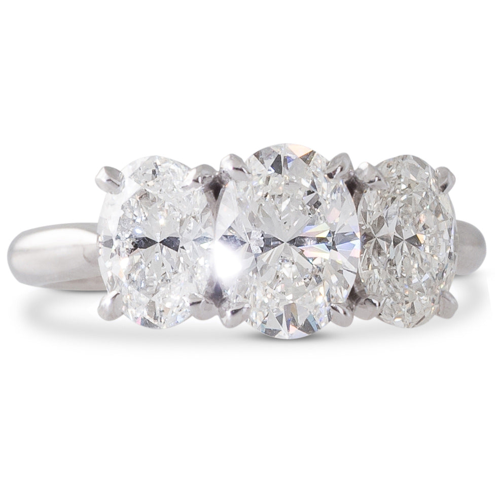 Three Stone Oval Diamond Ring