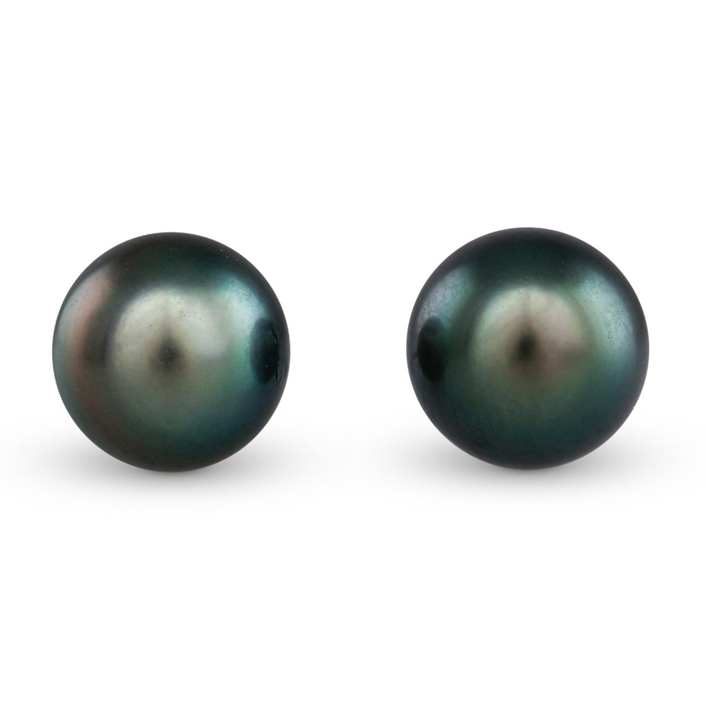 9-10mm Tahitian Pearl Stud Earrings