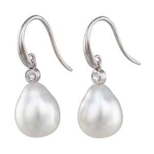 South Sea Pearl & Diamond Hooks