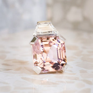 Pink Tourmaline & Diamond Pendant