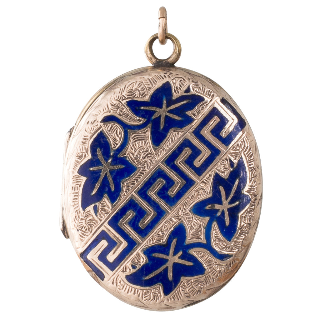 Blue enamel store pendant