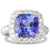 Cushion Cut Tanzanite Cluster Ring