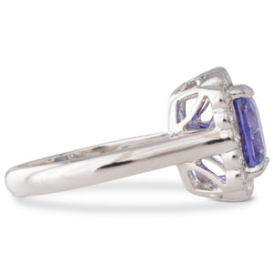 Cushion Cut Tanzanite Cluster Ring