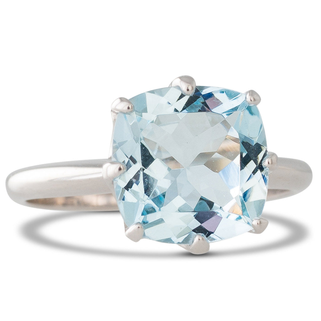 Solitaire aquamarine store ring