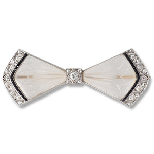 Art Deco Rock Crystal Bow Brooch