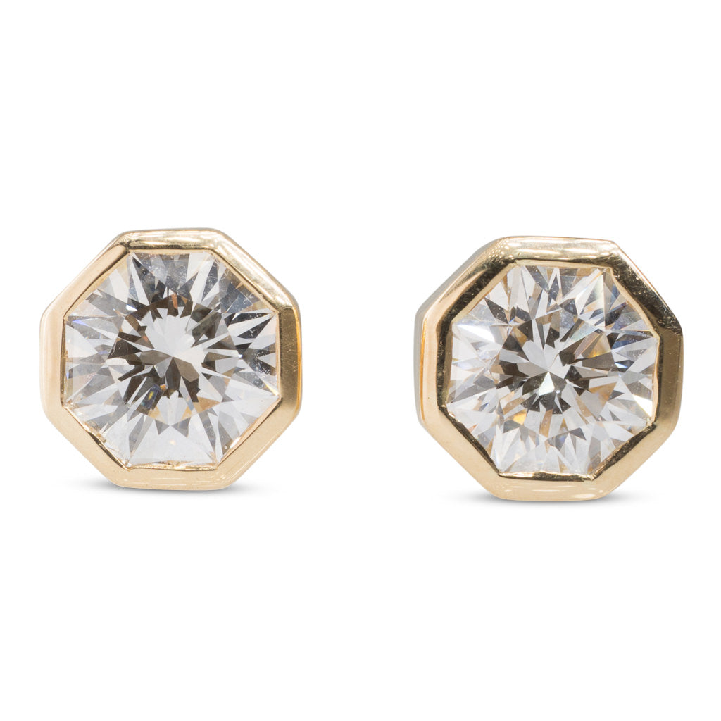 Octagonal Diamond Studs 2.10ct