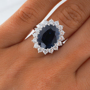 Unheated Sapphire Cluster Ring