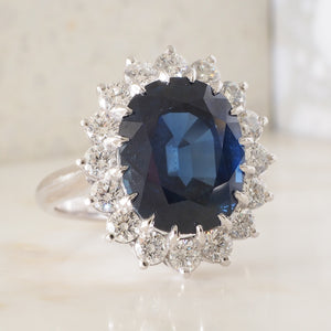 Unheated Sapphire Cluster Ring