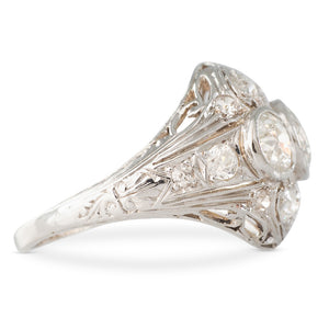 Art Deco Three Stone Ring