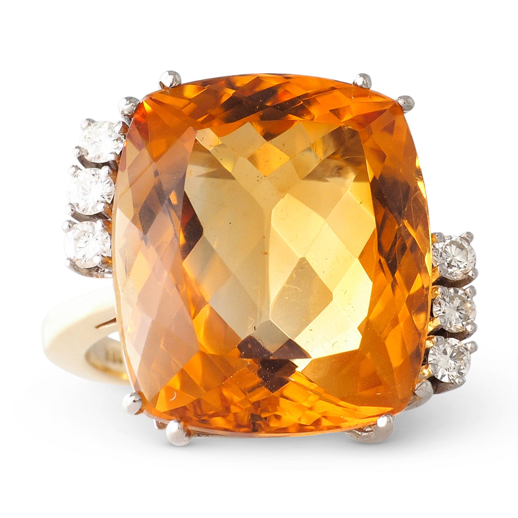 Cushion cut deals citrine ring