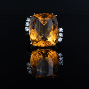 Citrine and Diamond Ring