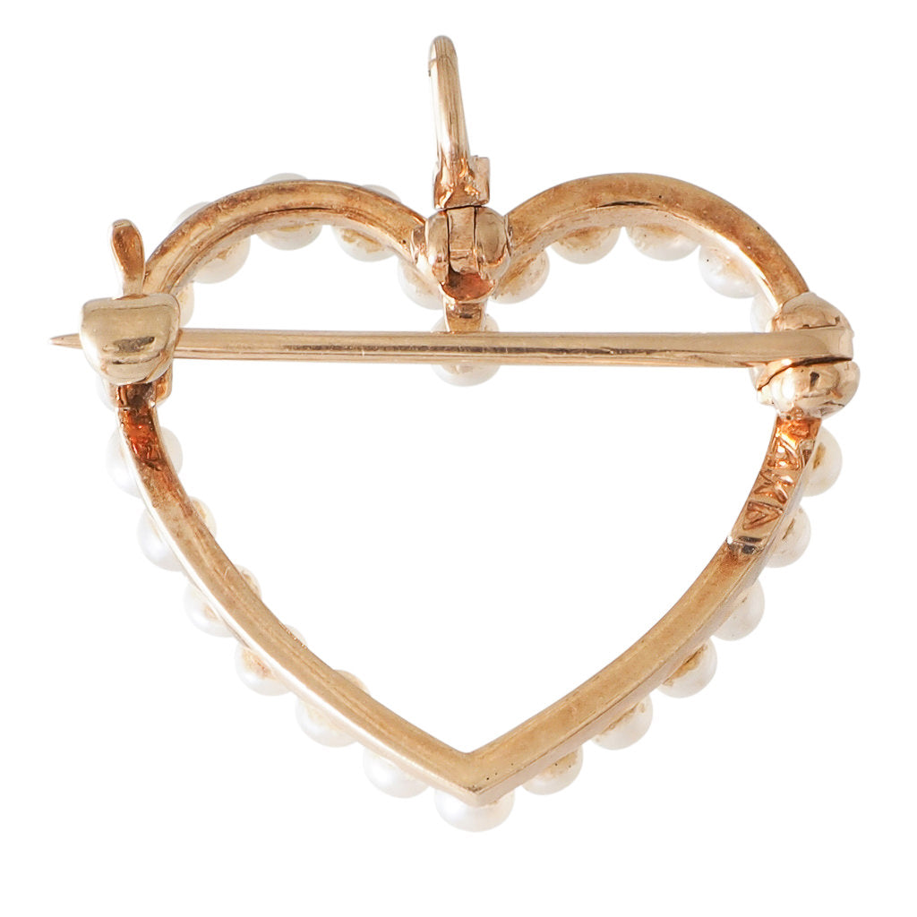 Gold heart deals brooch