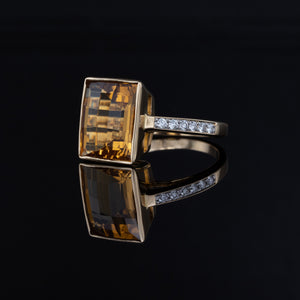 Bezel Set Golden Beryl Ring