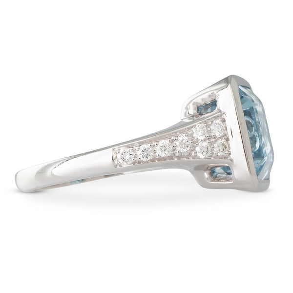 Aquamarine and chocolate diamond on sale ring