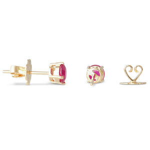 Round Ruby Studs