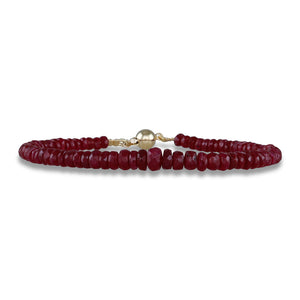 Faceted Ruby Bead Bracelet