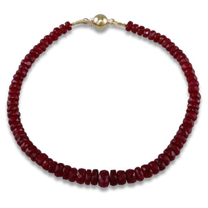 Faceted Ruby Bead Bracelet