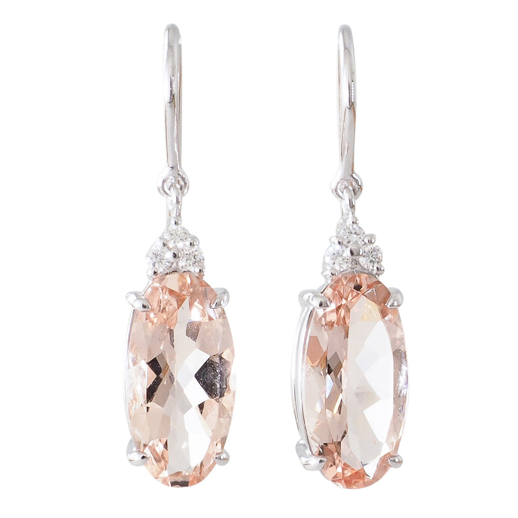 Morganite and deals diamond earrings