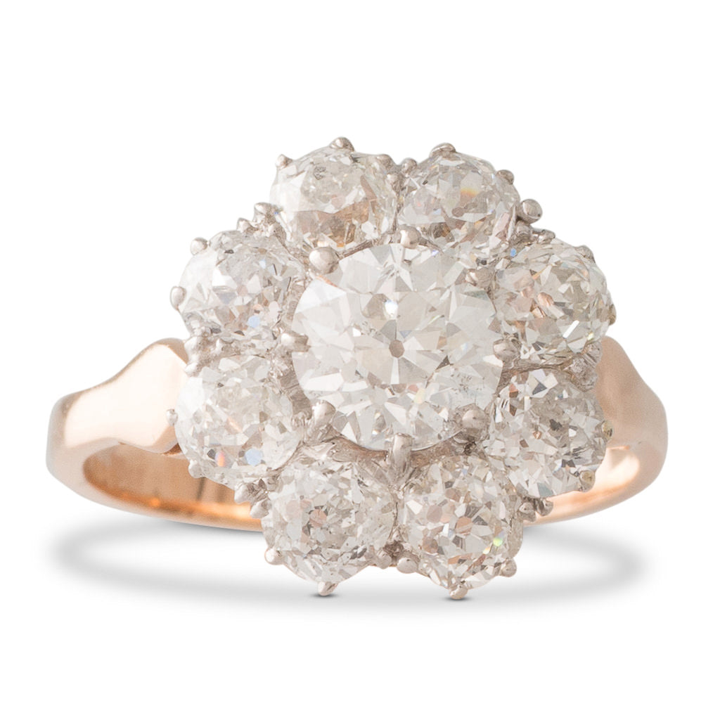 Cluster ring deals rose gold