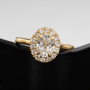 0.90ct Oval Diamond Cluster Ring