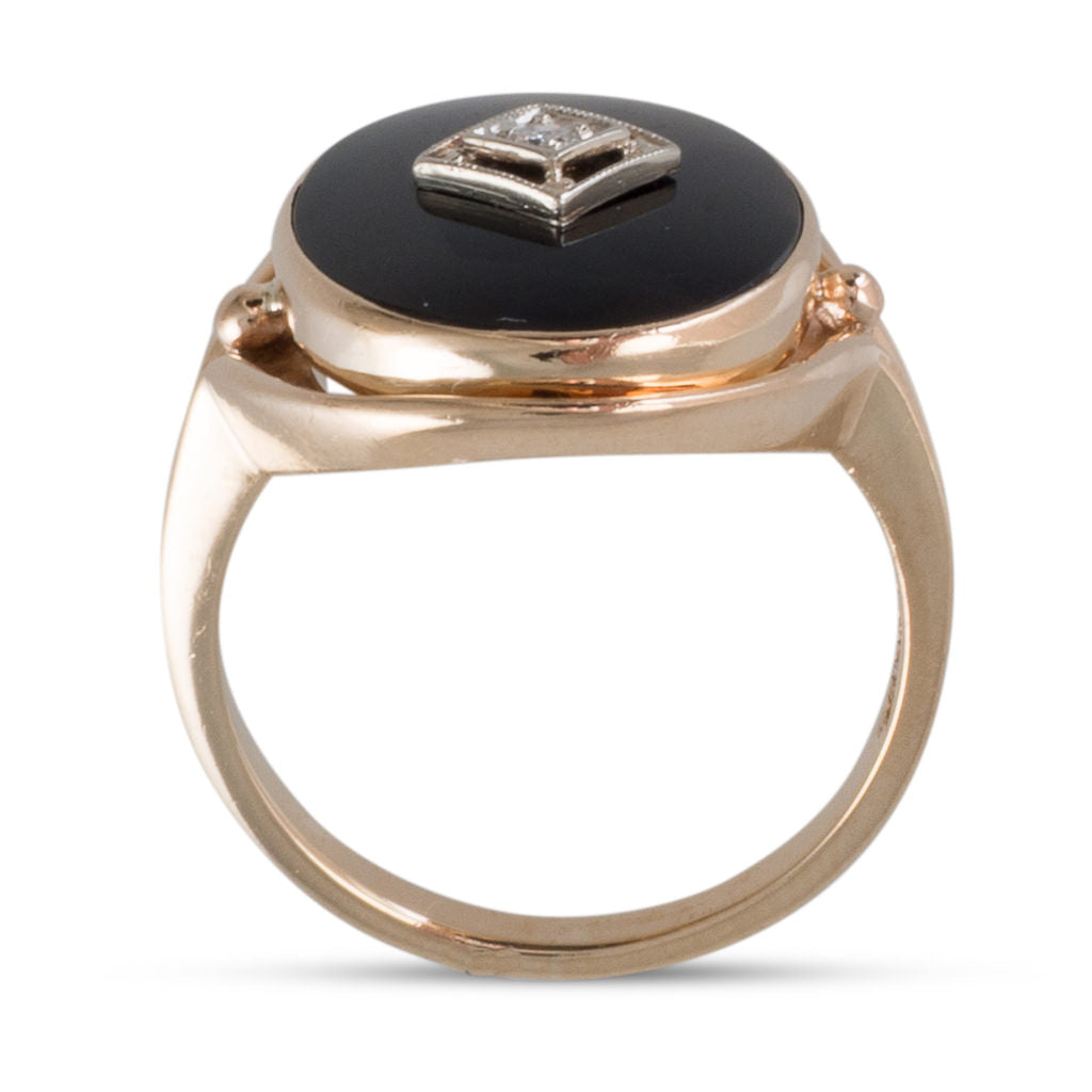 Mens black onyx ring store with diamond