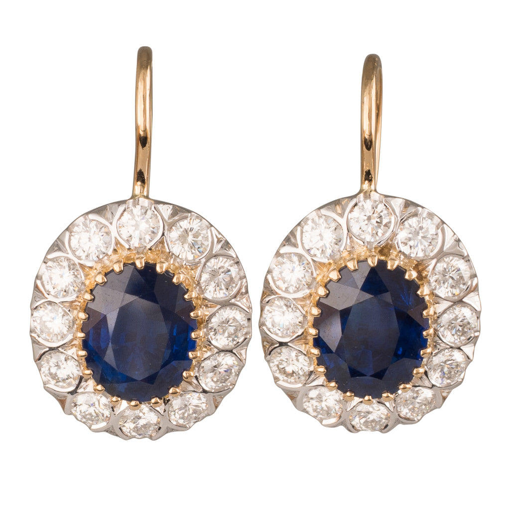 Sapphire & Diamond Drop Earrings