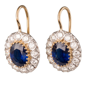 Sapphire & Diamond Drop Earrings