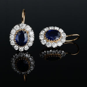 Sapphire & Diamond Drop Earrings