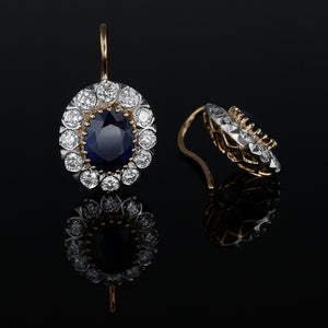 Sapphire & Diamond Drop Earrings