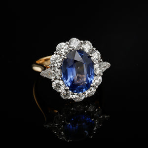 Unheated Sri Lankan Sapphire Ring