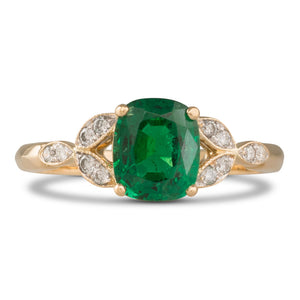 Zambian Emerald & Diamond Ring