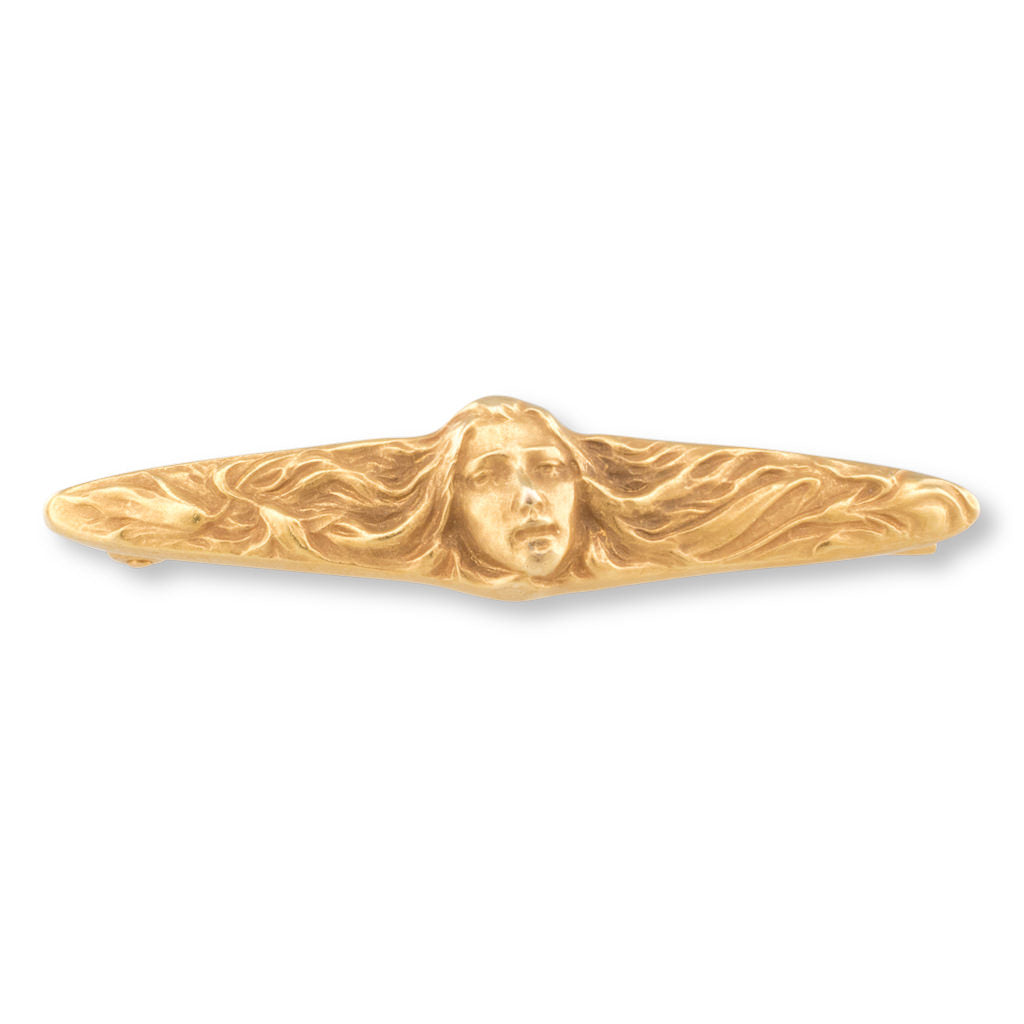 A Gold Art Nouveau Brooch