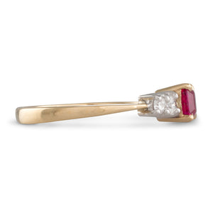 Unheated Ruby and Diamond Ring