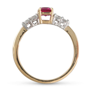 Unheated Ruby and Diamond Ring